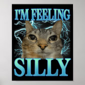 Poster Funny Saying Cat Lover I'm Feeling Silly Cat Meme (Devant)