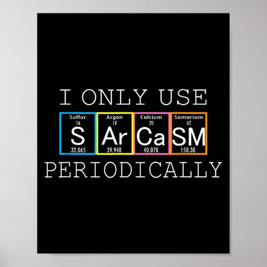 Poster Funny Saying I Only Use Sarcasm Periodically Men W (Devant)