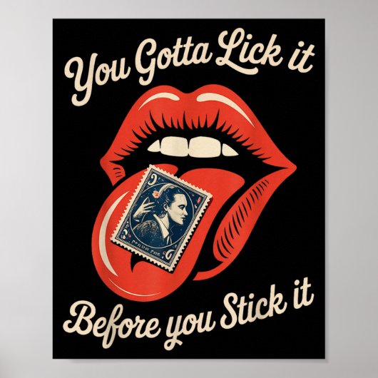 Poster Funny Saying Lick It Before You Stick It Joke Wome (Devant)