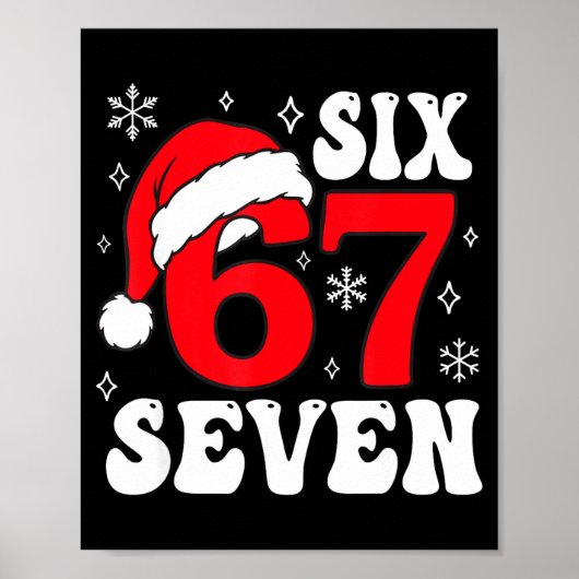 Poster Funny Saying Six Seven Christmas 67 Meme Xmas Boys (Devant)