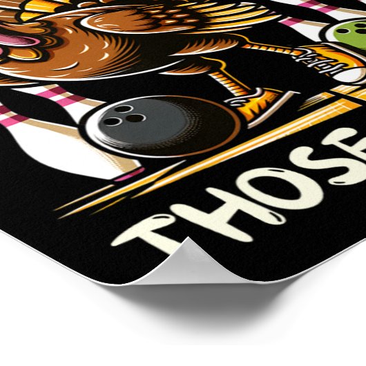 Poster Funny Saying Turkey Playing Bowling Thanksgiving H (Coin)