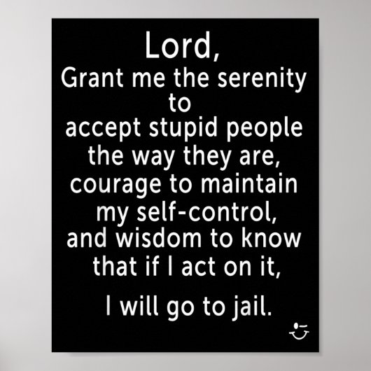 Poster Funny Sayings S - New Serenity Jail Prayer  (Devant)