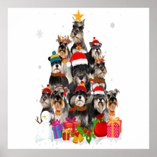 Poster Funny Schnauzer Christmas Tree Pet DOG Lover Gift