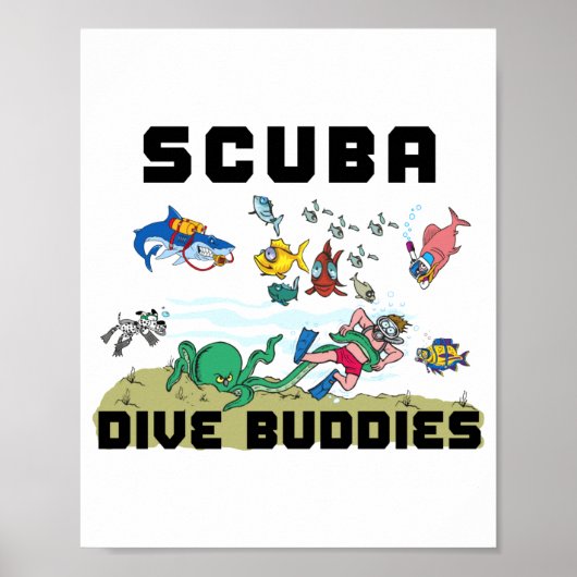 Poster Funny Scuba Dive Buddy (Devant)