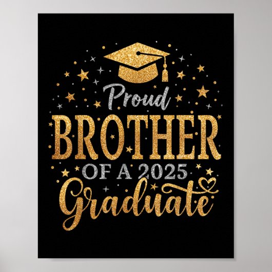 Poster Funny Senior Fier Frère D'Un Cl De 2025 Graduat (Devant)