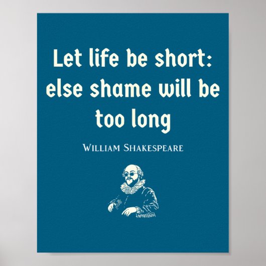 Poster Funny Shakespeare Quote Theater English Literature (Devant)