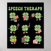 Poster Funny Shamrock Speech Therapy St Patrick's Day Slp (Devant)