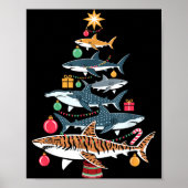 Poster Funny Shark Christmas Tree  (Devant)