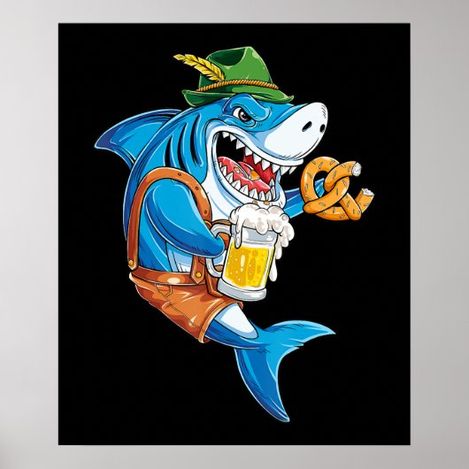 Poster Funny Shark Drink (Devant)