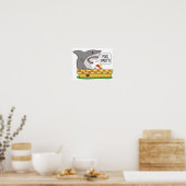 Poster Funny Shark Ready for Pool Party (Cuisine)