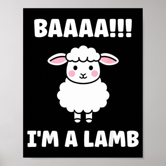 Poster Funny Sheep Quote Baaah I'm A Lamb  (Devant)