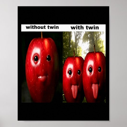 Poster Funny Silly Ai Gen Z Meme Brainrot Humor Twins Bro (Devant)