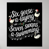 Poster Funny Silly Goose 6 Geese Laying 7 Swans Swimming (Devant)