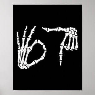 Poster Funny Six Sept 6 7 Mème 67 Squelette Hallowee
