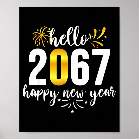 Poster Funny Six Seven 67 Meme Happy New Year  (Devant)