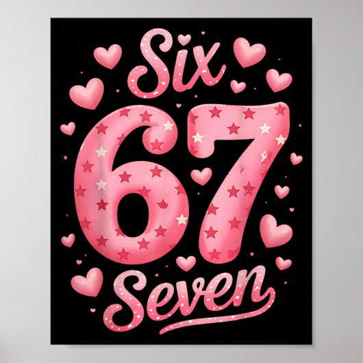 Poster Funny Six Seven 6 7 Meme For Men Women Kids Valent (Devant)