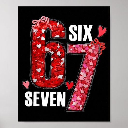 Poster Funny Six Seven 6 7 Meme For Men Women Kids Valent (Devant)
