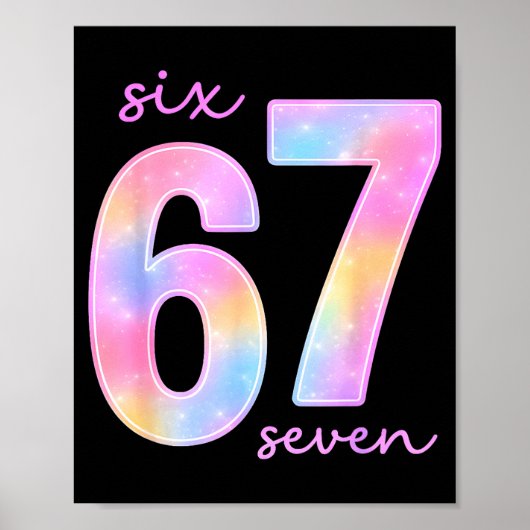 Poster Funny Six Seven 6 7 Meme Gen Alpha Slang 67 Kids G (Devant)