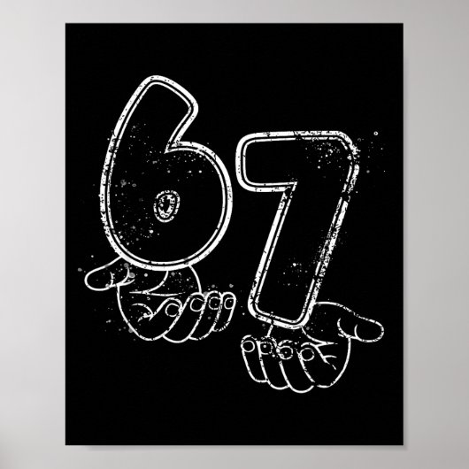 Poster Funny Six Seven 6 7 Meme Gen Alpha Slang 6 7 Hands (Devant)