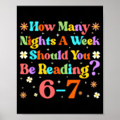 Poster Funny Six Seven 6 7 Meme Teacher Design Reading 6- (Devant)