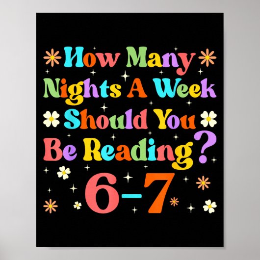 Poster Funny Six Seven 6 7 Meme Teacher Design Reading 6- (Devant)