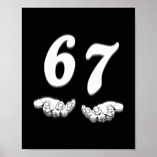 Poster Funny Six Seven Meme Hands Gesture Gen Alpha Slang (Devant)