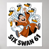 Poster Funny Six Swan 61 Meme New Gen Alpha Slang Six One (Devant)