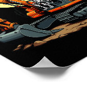 Poster Funny Skeleton Driving Excavator Halloween Constru (Coin)