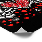 Poster Funny Skeleton Hand Heart Valentines Day Bones Lov (Coin)
