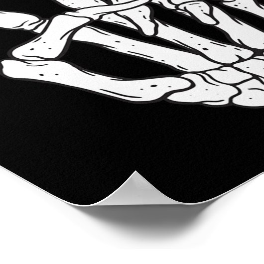 Poster Funny Skeleton Mains de paix Signal d'amour Hallow (Coin)