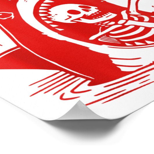 Poster Funny Skeleton Stay Sitive Shark Beach Motivationa (Coin)