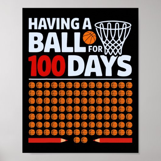 Poster Funny Sketll Having A Ll For 100 Day Of School Tea (Devant)