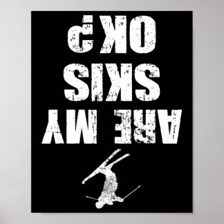 Poster Funny Ski Tee Détresse Ski Hiver Sports Ski