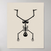 Poster Funny skull doing handstand (Devant)