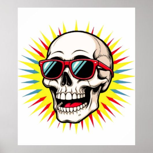 Poster **Funny Skull With Sunglasses – Cartoon Laughing S (Devant)
