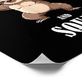 Poster Funny Sloth Fitness Squating Workout Weightlifting (Coin)