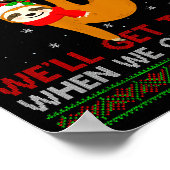 Poster Funny Sloth Running Team Xmas Lights Ugly Sloth Ch (Coin)