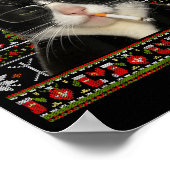 Poster Funny Smoking Cat Meme Christmas Ugly Sweater Cat  (Coin)