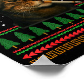Poster Funny Smoking Cat Meme Christmas Ugly Sweater Cat (Coin)