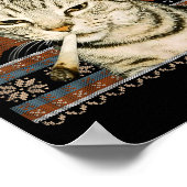 Poster Funny Smoking Cat Meme Christmas Ugly Sweater Cat  (Coin)