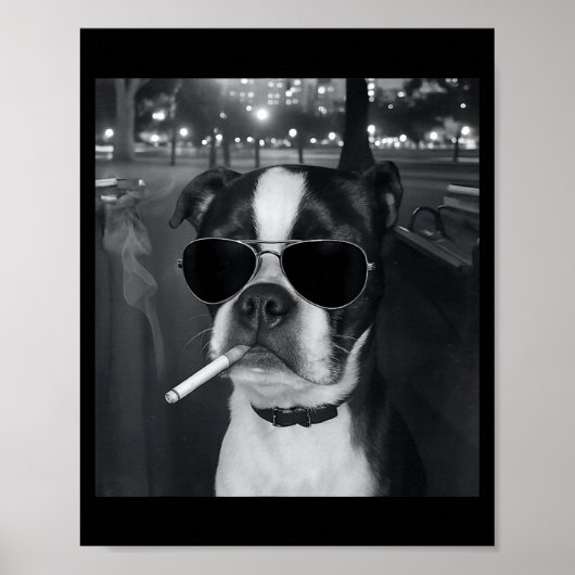 Poster Funny Smoking Dog Meme Cigarette Gen Z Meme Dog Lo (Devant)