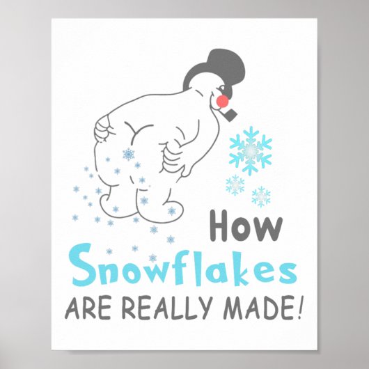 Poster Funny Snow How Snowflakes Are Really Made (Devant)