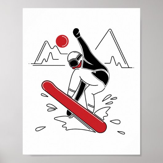 Poster Funny Snowboard - Amateurs de snowboard Cadeau (Devant)