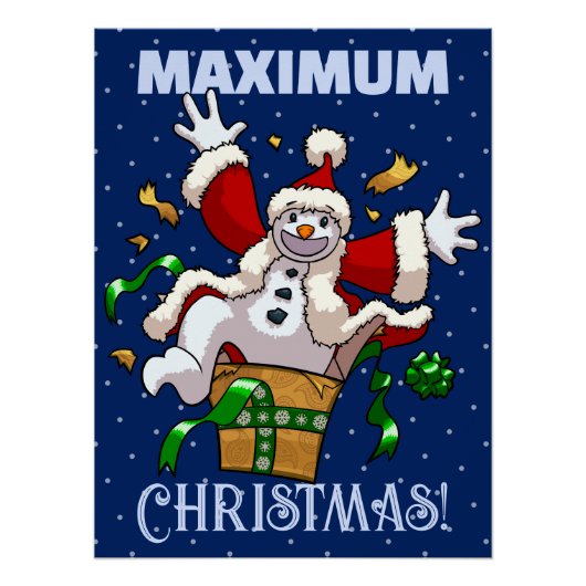 Poster Funny Snowman Maximum Christmas Surprise Cartoon (Devant)