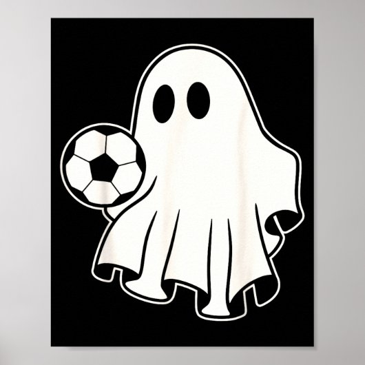 Poster Funny Soccer Ghost Playing Soccer Lovers Halloween (Devant)