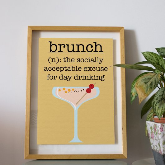 Poster Funny Social Brunch Boire Citation Typographie
