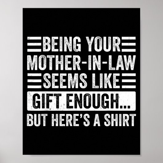 Poster Funny Son In Law Sarcastic Humor Quote From Mother (Devant)