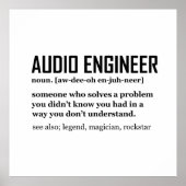 Poster Funny Sound Engineer Audio Engineering Definition (Devant)