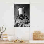 Poster Funny Spider Toilet Paper Roll Bathroom Art Print (Cuisine)