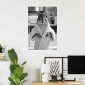 Poster Funny Squirrel Bathrobe Print, Quirky Bathroom (Bureau à domicile)